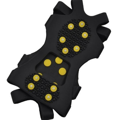 Winter Wise® 10-STUD Ice Snow Grips, Anti Slip Winter Ice Grippers Universal Slip-on Stretch fit Snow & Ice Spikes Traction Cleats Crampons with 20 Extra Studs