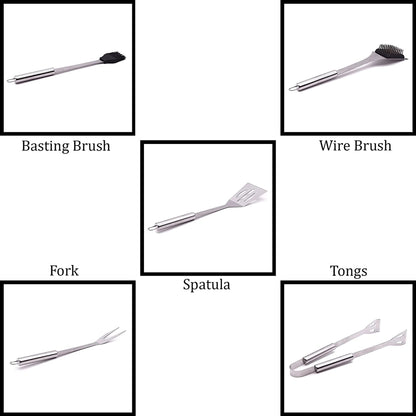 BBQ Tools Set with Carry Case, Heavy Duty Stainless Steel Barbecue Grill Accessories with Storage Bag, Complete Premium Outdoor BBQ Utensil Set Birthday Gift for Men