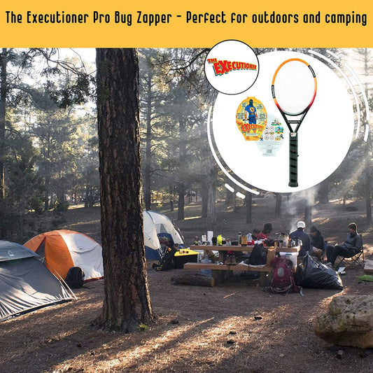 The Executioner Pro 3 Pack Electric Bug Zapper Fly Swatter Wasp, Mosquito, Bug, Insect Killer Single Layer Racket Efficient Zapping Indoor Outdoor Long Handle 56cm (The Executioner Pro 3 Pack)